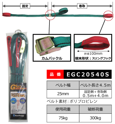 ２５ｍｍカムバックル　スリングフック